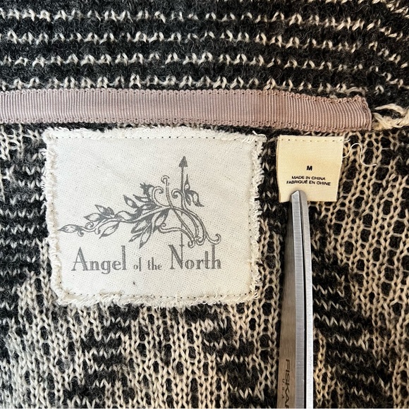 *SOLD* Anthropologie Angel of the North Equinox Gray Open Cardigan Sweater - Picture 5 of 13